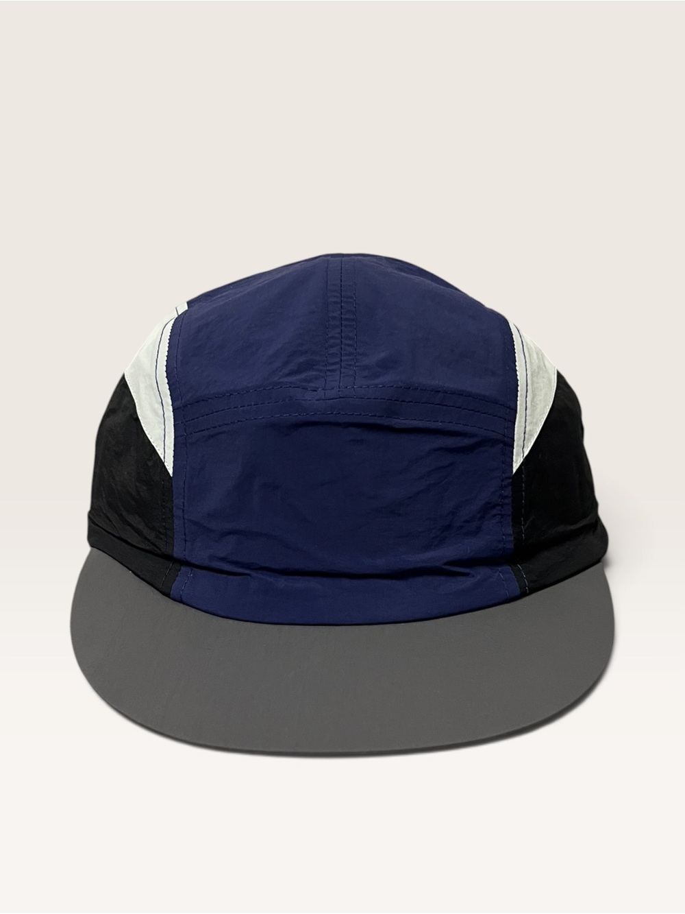 Men's Navy and Black Five-Panel Performance Cap with Gray Brim